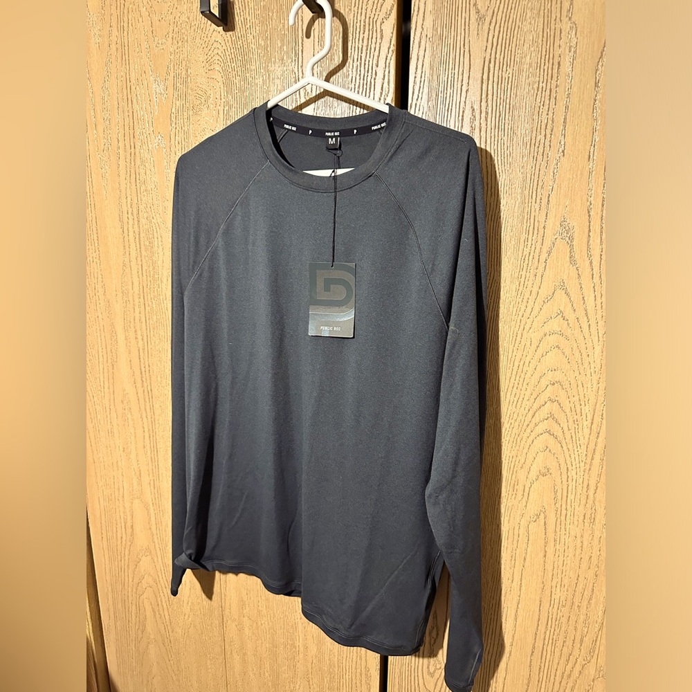Public Rec Heavyweight Long Sleeve T-Shirt in Heather Black in Size M